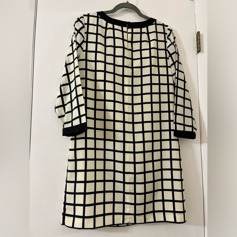 J. Crew Window Pane Shift Dress Size 2 Black & White​ - Picture 4 of 5